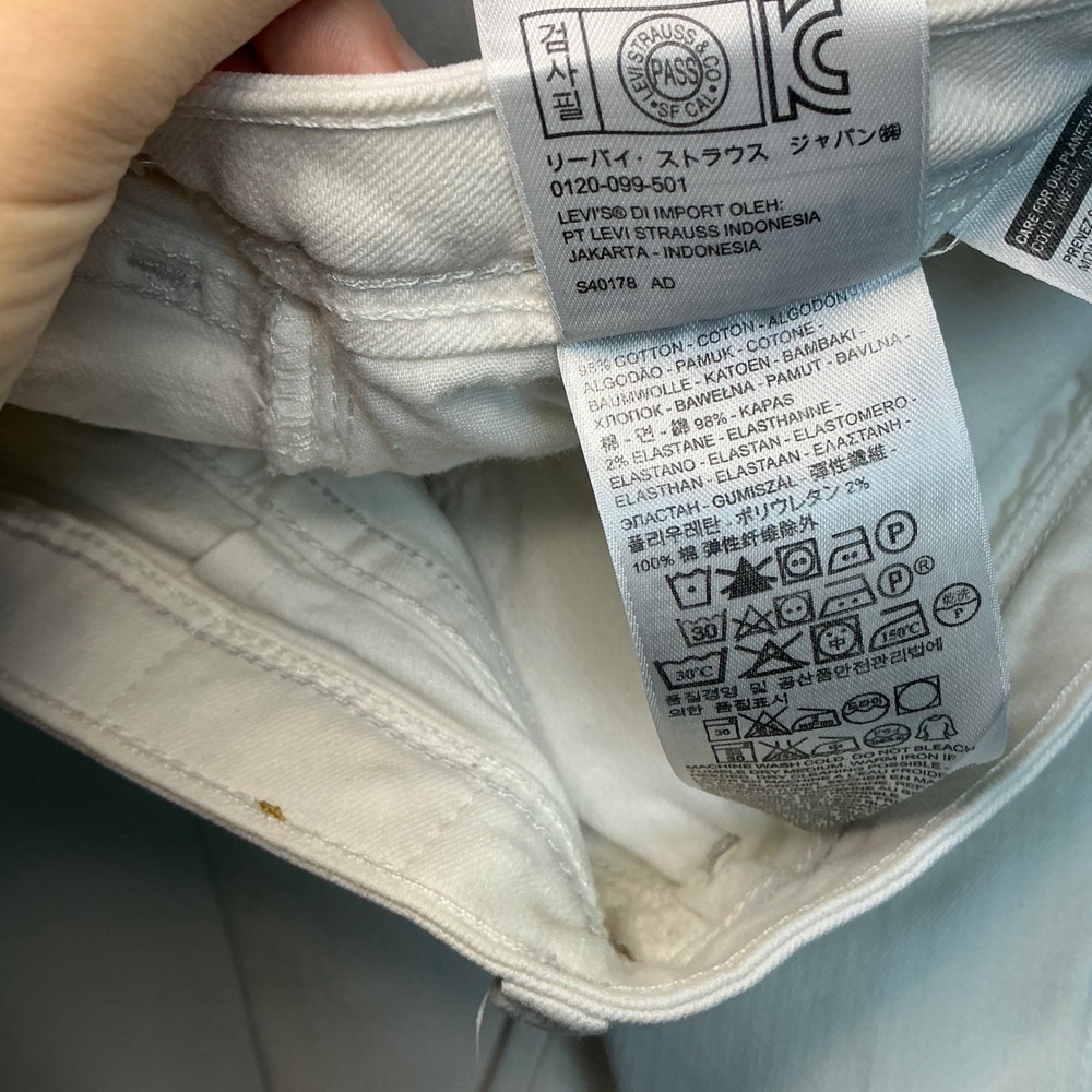 Levis Womens White Denim Leggings Skinny Jeans Stretch 30x30 Cotton Blend - Picture 4 of 12